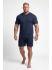 Men Plus Langer Schlafanzug in navy blau