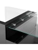 ABRIHOME Couchtisch mit LED Ambientebeleuchtung und Glasablage Oberfläche, Weiß