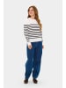 SAINT TROPEZ Strickpullover MilaSZ Gerade Passform in Ice Black Stripe