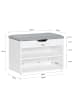 SoBuy Schuhbank in Mattweiß - (W) 30 x (H) 43 x (L) 60 cm