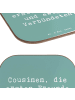 Mr. & Mrs. Panda Glasuntersetzer Spruch Cousine Freunde mit Spruch in Meeresbrise