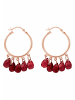 Gemshine Ohrringe Granat Tropfen in rose gold coloured