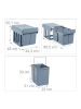 relaxdays Einbaumülleimer in Grau - (B)34,3 x (H)35,1 x (T)48 cm