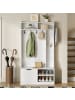 ABRIHOME Garderobenset mit Sitzbank in Weiß - 100×185.5×40 cm