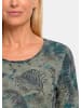 GOLDNER Sommershirt aus pflegeleichtem Viskose-Jersey in khaki / petrol / gemustert