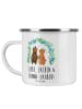 Mr. & Mrs. Panda Emaille Tasse Henna-Abend Magie mit Spruch in Transparent