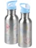 United Labels Back to school Edelstahl Trinkflasche Flasche Strohhalm 500 ml in grau