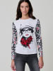 KOROSHI Long Sleeve Printed Women T-Shirt in weiß