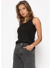 SASSYCLASSY Tank Top mit Ausschnitt in Schwarz