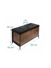 relaxdays Sitzbank in Dunkelbraun/ Schwarz - (B)80 x (H)50 x (T)40 cm