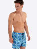 HOM Badeshorts Beach Boxer Tartane in blue print