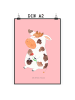 Mr. & Mrs. Panda Plakat Kuh ohne Spruch in Rot Pastell