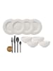 Villeroy & Boch 24er Set Tafelservice mit Besteck Manufacture Rock in weiß