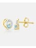 Diamant L'éternel Ohrstecker, mit Blautopas, 375 Gelbgold