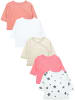 TupTam Baby Mädchen Langarm Wickelshirt 5er Set in rosa/rot