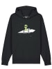 wat? Apparel Sweatshirt Alien on a paper plane in Schwarz