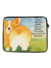 Mr. & Mrs. Panda Laptop Hülle Corgi Po Design mit Spruch in Weiß