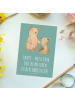 Mr. & Mrs. Panda Postkarte Tante Eisdielenmeisterin mit Spruch in Meeresbrise
