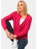 GOLDNER Kurzgröße:  Kaschmir-Strickjacke mit Rundhals in pink