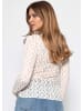 SASSYCLASSY Langarmshirt aus Spitze in Offwhite