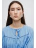 ICHI Langarmbluse IHSELIS MS - 20118543  Modische Bluse mit Lochspitze in Blau