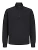 JACK & JONES Junior Sweatshirt mit halbem Reißverschluss in Black