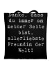Mr. & Mrs. Panda Schultasche Spruch Beste Freundin mit Spruch in Schwarz