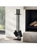relaxdays 4-teilige  Kaminbesteck in Schwarz