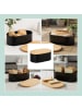 relaxdays Brotkasten in Schwarz/ Natur - (B)33,5 x (H)12 x (T)18 cm