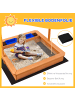 Outsunny Sandkasten in Gelb 107,5L x 107,5B x 110H cm