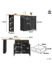 ABRIHOME 360° Drehbare Essbar Sideboardschrank mit Aufbewahrung Seitenregalen