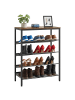 VASAGLE Schuhregal Dacey in Braun-Schwarz - (B)75 x (H)93 x (T)28 cm