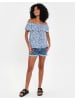 Threadbare Blusen-Top THB Coronation Bardot Top in blue