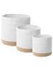 Beliani 3er-Set Korb BASIMA in Beige/Weiß