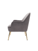 Home Nature Wohnkonzept Moderner Loungesessel mit Lammfell und Eiche in Dunkelgrau 66x66x80 cm