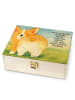 Mr. & Mrs. Panda Holz Teebox Corgi Po Design mit Spruch in Weiß