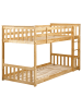Beliani Hochbett LAZER in Braun - (W) 97 x (H) 127 x (L) 213 cm