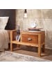 FineBuy Nachttisch in Braun / Sheesham / 60x30x40