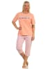 NORMANN CapriSchlafanzug Hose "New York City Loving" - 65215 in apricot