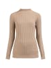 DreiMaster Klassik Damen Strick Pullover Turtleneck in Dunkelsand