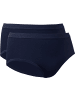 Con-ta Baumwolle, Feinripp Taillenslip 2er-Pack in marine