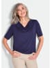 GOLDNER Blusenshirt mit Wasserfallausschnitt in marine