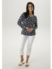 Aniston SELECTED Langarmshirt in marine-türkis-wollweiß-petrol-hellblau