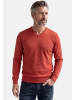 Redmond Pullover Basic in Rot / dunkelgrau