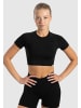 SMILODOX Crop Shirt Elna in Schwarz