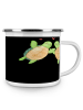 Mr. & Mrs. Panda Camping Emaille Tasse 30. Hochzeitstag Perlenho... in Schwarz