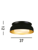 Licht-Erlebnisse Deckenlampe (B)36.5 x (L)36.5 x (H)11.5 cm in Schwarz Gold