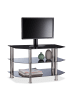 relaxdays Fernsehtisch in Schwarz/Silber - (B)80 x (H)49 x (T)45 cm