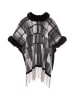 Usha Women Poncho in Schwarz Wollweiss