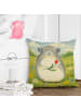 Mr. & Mrs. Panda Kissen Chinchilla Blume Design ohne Spruch in Weiß